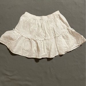 White floral embroidered miniskirt
